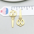 Detailed size view of antique gold scissors charm for DIY jewelry making - Antique Gold Scissors Style (20225)