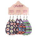 Set di orecchini a goccia in pelle per Halloween con motivi di occhi e fantasmi - Stile Bulbo Oculare e Zucca Fantasma e Striscia