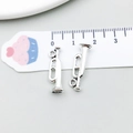 Pendentifs instrument de musique en forme de trompette argentée pour création de bijoux - Style Trompette (9161) / 1 Pièce (7x22mm) / Argent antique