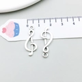 Pendentif clé de sol en argent antique en alliage pour création de bijoux DIY - Clef de Sol (9163) / 1 Pièce (10x27mm) / Argent antique