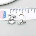 Pendentif batterie en alliage argent antique avec notes de musique et règle de 1,5 cm - Style Batterie (15559) / 1 pièce (13x16mm) / Argent antique
