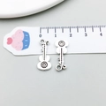 Paire de breloques guitare vintage en alliage argenté pour bijoux DIY de 20mm - Forme de Guitare (15560) / 1 Pièce (9x21mm) / Argent antique