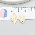 Pendentifs feuilles dorés avec veines évidées et texture mate pour bijoux DIY - Leaf (18327) / 9*17MM