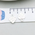 Ciondolo a cuore argento con incisione 'Made with Love' per gioielli fai-da-te - Stile Cuore Con Lettera (19954)