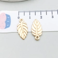 Pendentif feuille dorée en alliage pour bijoux DIY avec texture de veines réelles - Feuille (19909) / 9*19mm