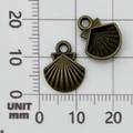 Antiker Bronze-Muschel-Anhänger mit gerippter Textur für die DIY-Schmuckherstellung - Muschel (20712)