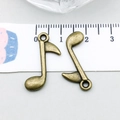 Ciondoli a forma di nota musicale in lega di bronzo antico per gioielli fai da te - Ciondolo Nota Musicale (10890)
