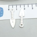 Ciondoli a vanga in lega d'argento per gioielli fai-da-te con righello da 2,1 cm - 1 pezzo Pala Argento Brillante 25*7mm (1.1g) (20405)
