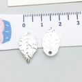 Silberlegierung Blattanhänger für DIY Schmuck mit Maẞstab auf grauem Hintergrund - Hell Silber Blatt (19890)