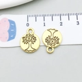 Zwei goldene Lebensbaum-Anhänger aus Legierung für DIY Halsketten und Schmuckbau - Antikgold Kleiner Baum (19871)