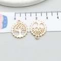 Pendentifs ronds dorés arbre de vie en alliage pour colliers et bijoux DIY créatifs - Arbre de Vie Rond (19913) / 16*18mm