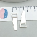 Ciondoli a forma di sega in argento per bracciali DIY da 2,2 cm con finitura metallica - 1 pezzo Sega Argento Brillante 23*9mm (0.9g) (20406)