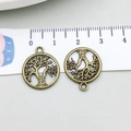 Antike Bronze Lebensbaum-Anhänger mit hohlem Runddesign und 20mm Durchmesser-Größe - Antiker Runder Lebensbaum (19924)