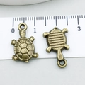 Antike Bronze-Schildkröten-Anhänger aus Legierung für DIY-Schmuck mit Maßstab - Schildkröte (20714)