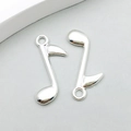 Pendentifs en alliage argenté poli en forme de croche pour la création de bijoux DIY - Note de Musique (20913) / 1 Pièce (8x24mm) / Argent Brillant