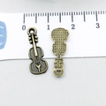 Ciondolo a forma di violino in bronzo antico per creazione di gioielli fai-da-te - Stile a Forma di Chitarra (10893)