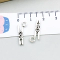 Lot de deux breloques mini pinces vintage en alliage argenté pour bijoux DIY - Clip en Argent Antique (11319)