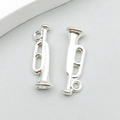 Pendentifs trompette en argent poli style instrument de musique pour bijoux DIY - Trompette (20914) / 1 Pièce (7*22mm) / Argent Brillant