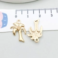 Pendentifs palmier et vague en alliage doré pour accessoires de bijoux DIY - Cocotier (19916) / 12*20mm