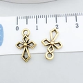 Golden hollow geometric cross alloy pendants for DIY jewelry making 23x15mm size - Hollow Rhombus Cross Antique Gold 16x10mm (20367)