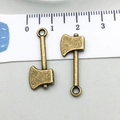 Bronze axe alloy pendant charm for DIY jewelry making in antique finish style - Axe (17390)