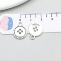 Paar antiek zilveren legering knoopbedels voor DIY ketting en armband sieraden maken - Antiek Zilveren Knoop Stijl (8711)