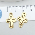 Antique gold alloy hollow cross charm pendant for DIY jewelry bracelets and necklaces - Antique Gold Cross 19x13mm (20368)
