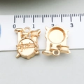Pendentif batterie dorée avec notes de musique et échelle de mesure 1,5cm - Batterie (20932) / 1 pièce (13x16mm) / Or KC