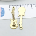 Goldfarbene E-Gitarren-Anhänger aus Metall für DIY-Schmuck, Vorder- und Rückseite - Antikgold E-Gitarre (20883)