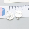 Silberne Lebensbaum Legierungsanhänger für DIY Schmuck mit 1,5 cm Durchmesser Größe - Hell Silber Runder Baum Des Lebens (19896)