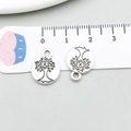 Lebensbaum Anhänger aus Silberlegierung 1,5cm rund für DIY Schmuckherstellung - Antiksilber Runder Lebensbaum (10418)