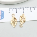 Pendentifs feuilles dorées pour bijoux DIY avec détails de veines évidés - Feuille (19919) / 9*19mm