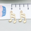 Pendentifs notes de musique dorés avec émail blanc pour la création de bijoux DIY - Symbole de Musique (20933) / 1 pièce (9x20mm) / Or KC