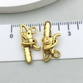 Colgante de motosierra dorada de aleación para joyas DIY con textura vintage 2,5 cm - Motosierra de Oro Antiguo (20392)