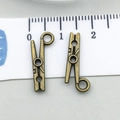Antique bronze alloy clothespin charms for DIY bracelets and jewelry making - Clip (20267)