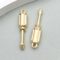 Zwei goldfarbene Schraubendreher-Anhänger aus Legierung für DIY-Schmuck und Ketten - 1 Stück KC Gold Schraubendreher Form (20428)