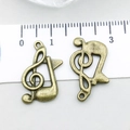 Ciondoli nota musicale in bronzo vintage in lega per creazione gioielli fai-da-te - Stile Simbolo Musicale (20898)