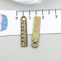 Antique bronze ruler charm for DIY jewelry making, vintage style alloy pendant, pack of two - Ruler (20276)