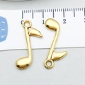 Goldener Musiknoten-Anhänger aus Legierung für DIY-Schmuckherstellung, 22mm Größe - Antikgold Achtelnote-Charm (20885)