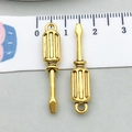 Colgantes de aleación de destornillador dorado para joyería DIY, longitud de 2,8 cm - Destornillador de Oro Antiguo (20393)