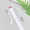 Pair of vintage silver sword alloy pendants for DIY jewelry making 6.5cm length - Antique Silver Sword (16176)