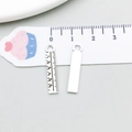 Paar antieke zilveren liniaal hangers van legering voor DIY-sieraden en armbanden - Antiek Zilveren Liniaal Stijl (12157-2)
