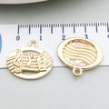 Pendentifs ovales notes de musique dorées pour la création de bijoux DIY élégants - Symbole de Musique (20935) / 1 pièce (17x19mm) / Or KC