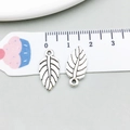 Antik-silberne Blatt-Anhänger aus Legierung mit feinen Blattadern für DIY-Schmuck - Antiksilber Blatt (11315)