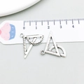 Antieke zilveren legering hangers set met liniaal en graadmeter voor doe-het-zelf sieraden - Antiek Zilver Liniaal Stijl (12158)