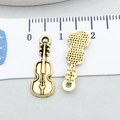 Antike goldene Violine-Anhänger aus Metall für Schmuckherstellung, Musikinstrumente-Stil - Antikgold Mini-Gitarre (20887)