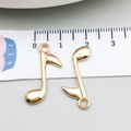 Pendentif note de musique dorée en alliage pour bijoux DIY avec règle de mesure - Symbole de Musique (20936) / 1 Pièce (8x24mm) / Or KC