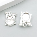 Pendentifs batterie en alliage argenté avec notes de musique pour bijoux DIY - Batterie (20924) / 1 Pièce (13x16mm) / Argent Brillant