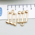Pendentifs notes de musique dorés en alliage pour bijoux DIY, taille avec règle - Symbole de Musique (20939) / 1 Pièce (13x21mm) / Or KC