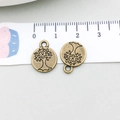 Antiker Bronze-Lebensbaum-Anhänger 12mm aus Legierung für DIY-Schmuck - Antiker Runder Lebensbaum (19936)